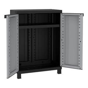 Armario Portátil Terry TWIST Negro 680, 70cm, 2 Puertas Abatibles, Kit de Muebles de Plástico Negro/Gris - Product Image 2