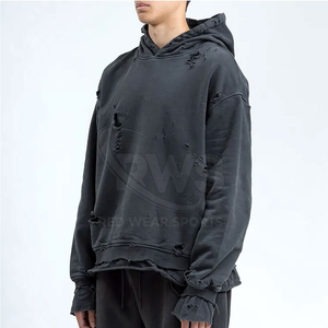 Sweat à capuche en détresse pour hommes Premium Fashion Street Style Sweats à capuche en détresse pour hommes fabriqués au Pakistan - Product Image 2
