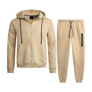 Ensemble de survêtement élégant pour homme, 2 pièces, sweat à capuche zippé et pantalon de jogging, léger, chaud, athlétique, Cloud - Product Image 3