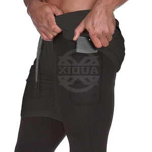 Shorts de sport 2-en-1 pour l'entraînement en salle, le fitness, le jogging et la course, avec extensibilité et poches, style legging et short de football - Product Image 3
