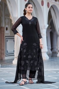 LAUNCHING NEW MODERN PARTY WEAR <b>KURTI</b> with PANT & DUPATTA in FAUX GEORGETTE QUICK DRY - Product Image 5