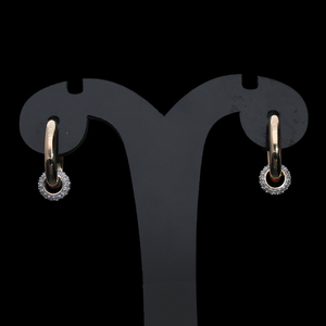 14K Rose Gold Rhodium Plated Minimalist Natural <b>Diamond</b> Classic Drop Hoop <b>Earrings</b> Everyday Luxury Style <b>Diamond</b> Circle <b>Dangle</b> - Product Image 2