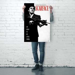 Al Pacino's Scarface <b>Poster</b> Say Hello to My Little Friend Modern Design Style Black <b>Frame</b> Paper Material for Wall Use - Product Image 3