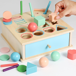 Nuovo Set di Giocattoli in Legno 4-in-1 2026, Scatola per Ordinare Colori e Forme, Giochi Montessori per l'Educazione Precoce dei Bambini - Product Image 3