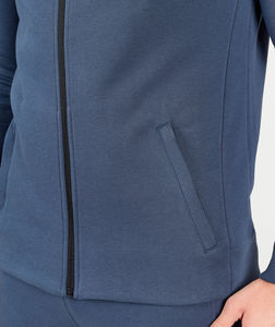 Jogging de sport d'hiver élégant pour hommes Survêtements de luxe XL de haute qualité avec veste à capuche à fermeture éclair Logo personnalisé Motif solide - Product Image 4