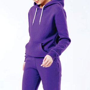 Chándal de la mejor calidad en forro polar de algodón, conjunto de chándal con estampado personalizado, Conjunto de sudadera con capucha de 2 uds de manga larga - Product Image 3