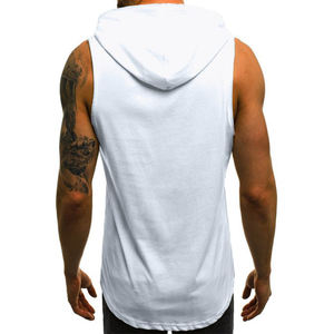 Fashion Customized Workout Gym Hooded Tank Cotton Street Wear Breathable <b>Men</b> <b>Sleeveless</b> <b>Hoodies</b> - Product Image 2