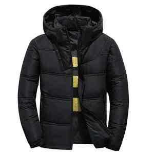Abrigo deportivo de invierno para hombre, nueva chaqueta cálida con capucha a prueba de viento a la moda, cierre de cremallera informal, logotipo frontal de estilo callejero - Product Image 3
