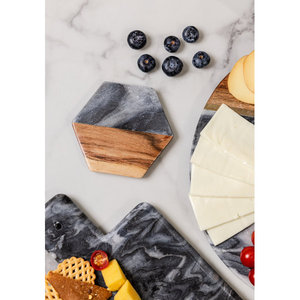 Sous-verres en forme d'hexagone de noix en bois à la mode pour le dessus de table Meilleure conception de qualité en vrac stocké disponible d'Inde à des prix bas - Product Image 5