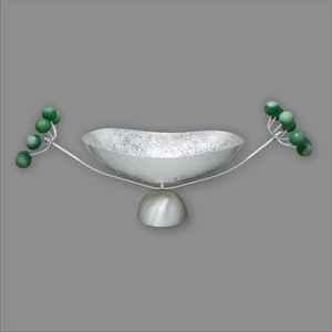 Bol de service de luxe avec fleur en résine pour la maison hôtel et restaurants bol de service aux noix au chocolat couleur argent forme ovale bol en laiton - Product Image 3