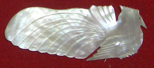 Pince à cheveux en nacre, pince à cheveux en coquille de nacre, pince à cheveux en coquille de nacre jaune sculptée avec motif floral - Product Image 4