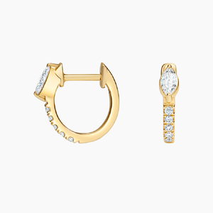 Último diseño Moissanite Marquies & Round Diamond Iced Out Hoop Pendientes en S925 Joyería de plata para mujeres - Product Image 2