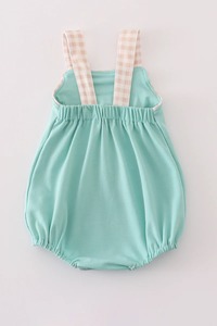 Robe de bébé mignonne à la menthe avec chiot de chasse brodé tenue douce et confortable pour la récréation et un usage quotidien - Product Image 4