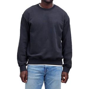 Pull ras du cou pour homme, couleur unie, tricot côtelé, sweat-shirt personnalisable, 100% coton, chaud pour l'hiver, coupe classique, décontracté - Product Image 2