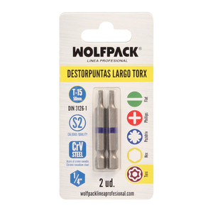 Set di Punte Torx Lunghe T15 (2 Pezzi) in Acciaio S2 al Cromo Vanadio - Product Image 3