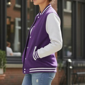 Veste universitaire pour femmes tendance 2025, unie, boutonnée, vêtements de rue d'hiver, vestes de baseball pour femmes - Product Image 3