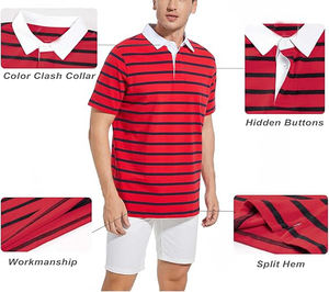 เสื้อโปโลผ้าฝ้ายใส่ได้ทั้งชายและหญิงเสื้อเล่นกีฬาลำลองปักโลโก้ได้ตามต้องการเสื้อผ้าฝ้าย100% ลายแฟชั่นใส่อยู่บ้าน - Product Image 4