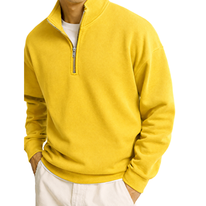 Sudadera de Forro Polar con Cierre de Cremallera de un Cuarto para Hombre, con Bolsillos Delanteros, Logotipo Personalizado al por Mayor, Ropa Urbana - Product Image 5