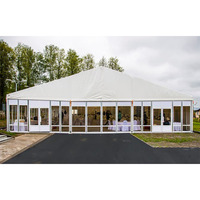 Carpa Grande para Bodas y Fiestas, de Aluminio Transparente para Exteriores, con Marco Negro y Paredes de PVC, Impermeable para las Cuatro Estaciones, para Eventos