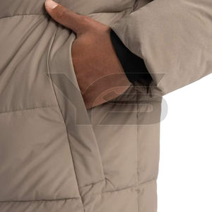 Veste matelassée imperméable de haute qualité pour hommes, col montant, fermeture à glissière, respirant, coupe-vent, motif solide, grande taille pour l'extérieur - Product Image 4