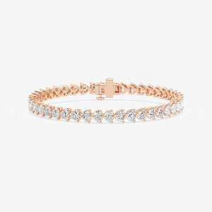 Pulsera de tenis de 9 quilates con diamantes cultivados en laboratorio en forma de corazón, de 7 pulgadas, delicada y brillante, regalo de joyería para mujer - Product Image 3