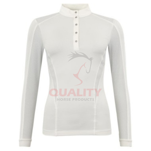 Chemise d'équitation pour femmes, tissu extensible athlétique élégant, évacuation de l'humidité, haut de performance léger, vêtements d'équitation - Product Image 4