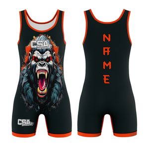 2026 Venta caliente Impresión de transferencia de calor Unisex camiseta de lucha diseño personalizado hombres y niñas Lucha Libre mono - Product Image 1