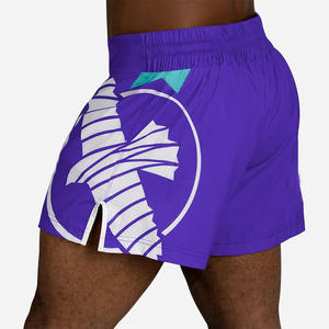 Pantalones cortos de entrenamiento de color púrpura para hombre, pantalones cortos deportivos ligeros de secado rápido para hombre con panel lateral y cordón - Product Image 4