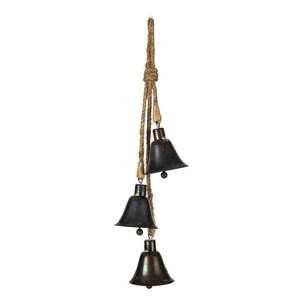 Racimo de Campanas Rústicas de Color Marrón Oscuro con Lazo a Cuadros para Decoración Navideña de Casa de Campo y Adorno Colgante de Temporada - Product Image 2