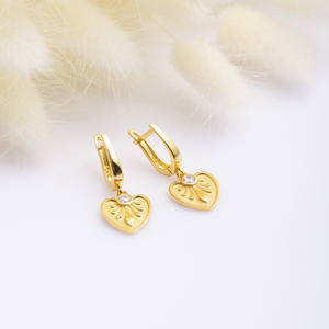 Heart Design CZ Stone Dangle <b>Earrings</b> Jewelry 925 Sterling Silver Jewelry for Women Handmade Wholesale - Product Image 4