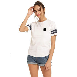 Venta al por mayor etiqueta personalizada ecológica moda diseño profesional antiarrugas transpirable demanda del cliente para camiseta de mujer - Product Image 1