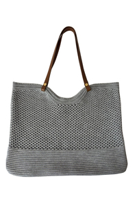 Bolso de Hombro Tejido para Mujer con Correa de Cuero, Bolso Tote Casual Elegante, Bolso de Ganchillo a la Moda, Bolso Tejido para Uso Diario - Product Image 2