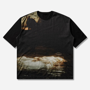 เสื้อยืดโอเวอร์ไซส์ผู้ชาย แขนสั้น คอกลม ผ้าฝ้ายเนื้อนุ่ม ไม่หด ทรงหลวม พิมพ์ลายโลโก้ด้านหน้า สไตล์สตรีทแวร์ ทันสมัย สวมใส่สบาย น้ำหนัก 180 กรัม ผ้าถัก - Product Image 1