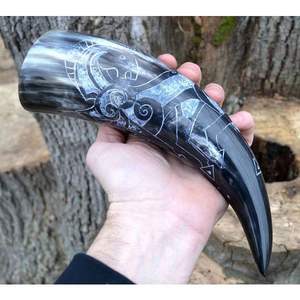 Tradición mejor calidad Natural Real cuerno hecho a mano vikingo beber cuerno con la mejor calidad hecho por exportación de la India - Product Image 4