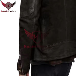 Ropa Invierno Logotipo personalizado Chaqueta de gamuza Hombres High Street Cremallera suelta Casual Hombres Sólido Slim Fit Chaqueta de cuero de gamuza Cómodo - Product Image 5