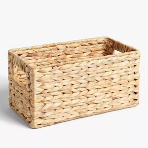 Good price handbraided container <b>basket</b> <b>water</b> <b>hyacinth</b> storage <b>baskets</b> natural woven bins for home decoration - Product Image 2