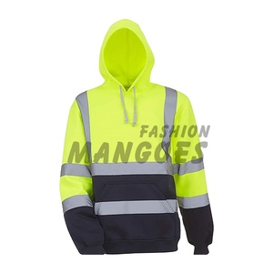 เสื้อฮู้ดฟลีซแบบปรับแต่งได้ พร้อมแถบสะท้อนแสง ซิปด้านหน้า กระเป๋าเสื้อแบบมีซิป มาตรฐาน ANSI Class 1 กันน้ำ แฟชั่น MANGOES ขายส่ง - Product Image 6