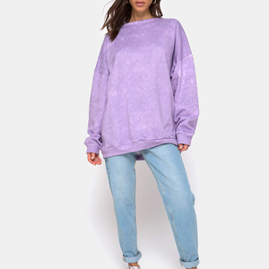 2025 dernier style personnalisé femmes sweat décontracté lavage à l'acide pour vêtements d'hiver avec logo avant prix de gros - Product Image 3