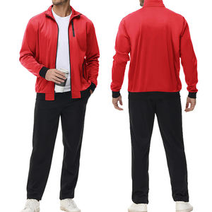 Chándal Profesional Ligero y Seco con Cremallera, Color Negro y Rojo, 100% Poliéster Fleece, Fabricado Profesionalmente para el Invierno - Product Image 4