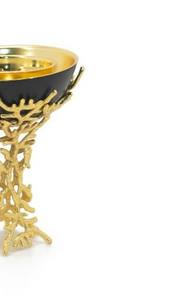 Brûleur d'encens moderne en métal noir et or avec feuille moulée, bol rond de style nordique pour le Ramadan et le Majlis, utilisation domestique au Moyen-Orient et au Golfe - Product Image 4