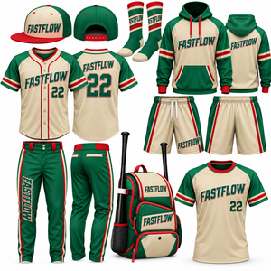 Conjunto de Ropa Deportiva Personalizada para Equipos, Uniforme de Béisbol de Tela de Poliéster Transpirable de Alta Calidad, Servicio OEM, Entrenamiento para Hombres Adultos - Product Image 1
