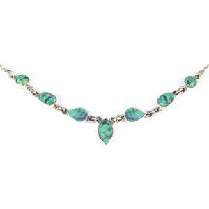 Turquoise <b>Necklace</b> for Women 925 Silver Rhodium <b>14K</b> <b>Gold</b> Rose <b>Gold</b> Vintage Trendy Featuring Zircon Diamond Pearl Gemstones - Product Image 3