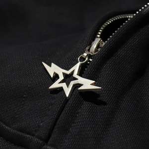 Sudadera con capucha y cremallera para hombre con logotipo personalizado Nuevo diseño de cara completa con cremallera Estilo hip hop 100% algodón para el invierno - Product Image 4