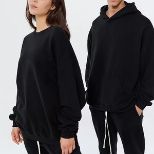 Sudadera con Capucha Negra Lisa sin Cordones, Unisex, Personalizable al por Mayor, Sudadera de Alta Calidad - Product Image 1