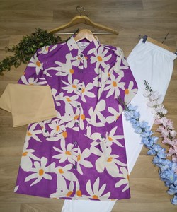 ชุดเสื้อผ้าสำหรับใส่ไปงานปาร์ตี้พิมพ์ลายดิจิทัลผ้าเรยอนแฟนซี - Product Image 2