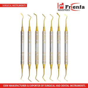 Kit de Instrumentos para Obturaciones Dentales de Composite, 7 Piezas, Acero Inoxidable con Recubrimiento de Plasma Dorado, para Amalgama, Ionómero de Vidrio y Restauraciones - Product Image 2