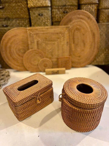 กล่องกระดาษทิชชูหวายแบบยั่งยืนทำด้วยมือพร้อมโรงงานช่างฝีมือฝาพับจากหมู่บ้านเวียดนาม - Product Image 5