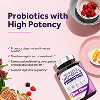 Capsules de Probiotiques pour Femmes, 60 Comprimés, Complément Alimentaire, 50 Milliards de UFC, 16 Souches, Prébiotique, Canneberge, Fournisseur Marque Blanche