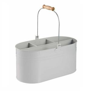 Portautensilios Ovalado de Acero Inoxidable con Recubrimiento en Polvo Blanco, Ecológico, Apto para Lavavajillas, con Asa, para Cocina y Comedor - Product Image 1