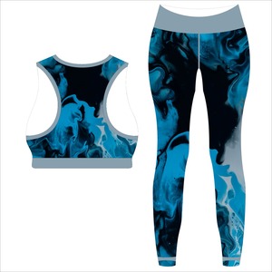 Long Sleeve <b>Waterproof</b> Breathable Seamless Yoga Set <b>Women</b> 2 Piece High Waist Crop Top <b>Leggings</b> Workout Sport Set - Product Image 2